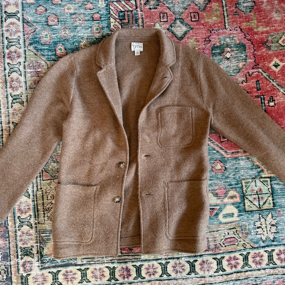 Jcrew brushed merino wool tan Blazer chore jacket